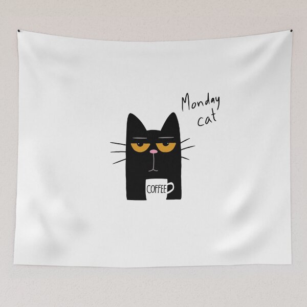 Item preview, Monday cat - Powered by Coffee  designed and sold by Min659.