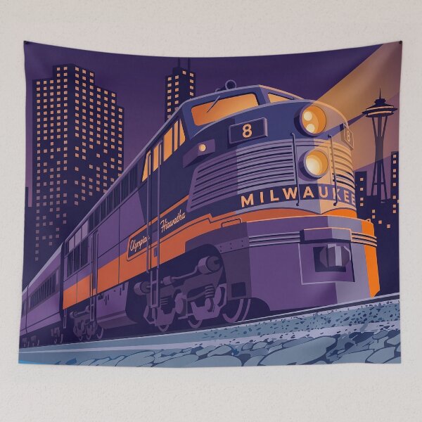 Item preview, Olympian Hiawatha Train Vintage Art Deco Poster designed and sold by Vintage Poster Gallery.