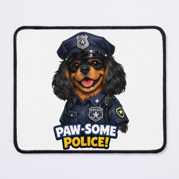 Item preview, Paw-Some Police! Black and Tan Cavalier designed and sold by SpottyRainbow.