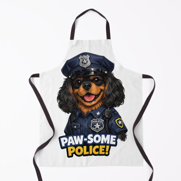 Item preview, Paw-Some Police! Black and Tan Cavalier designed and sold by SpottyRainbow.