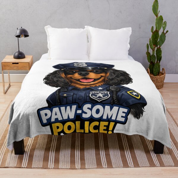 Item preview, Paw-Some Police! Black and Tan Cavalier designed and sold by SpottyRainbow.