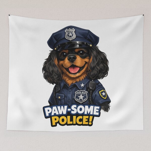 Item preview, Paw-Some Police! Black and Tan Cavalier designed and sold by SpottyRainbow.