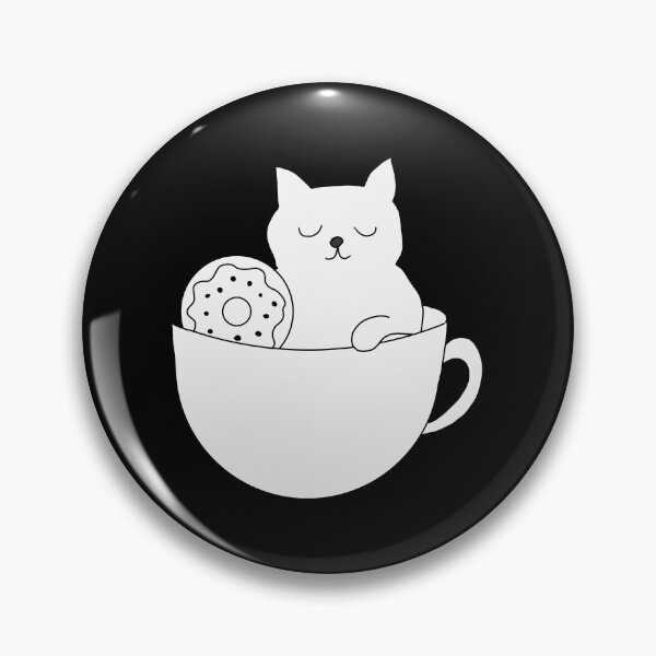 Item preview, Cat in a teacup with a donut designed and sold by LeshanArt.