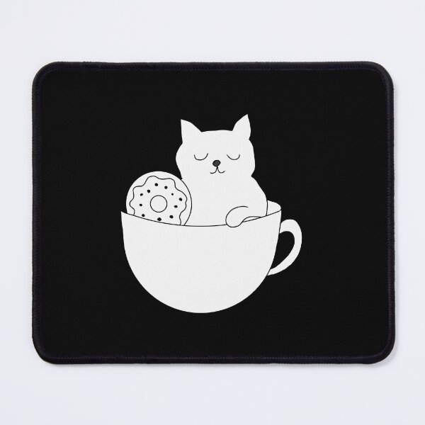 Item preview, Cat in a teacup with a donut designed and sold by LeshanArt.