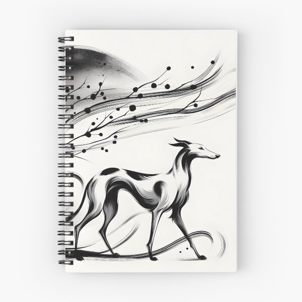 Item preview, GALAGO - Ukiyo-e Suibokuga Greyhounds - Whispering Tree designed and sold by GALOGO – Art for Sighthounds & Animal Welfare.