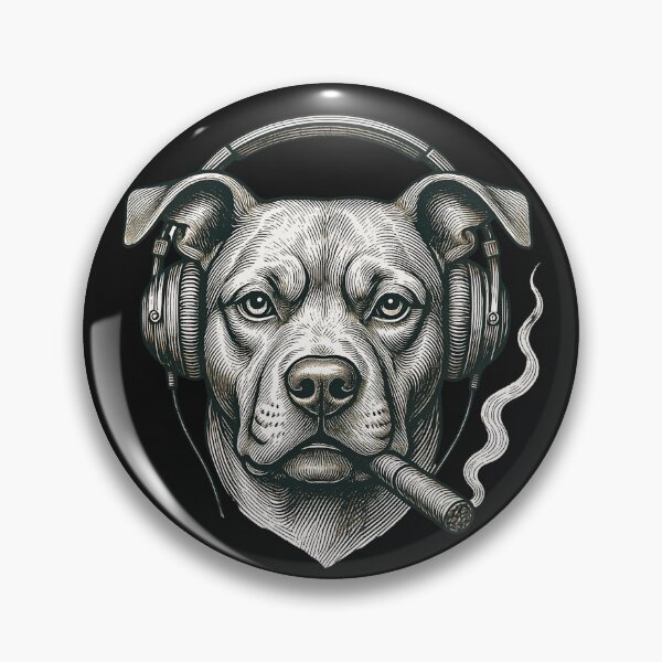 Item preview, PITBULL WITH HEADPHONES designed and sold by BKDIGITALSHOP.