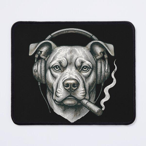 Item preview, PITBULL WITH HEADPHONES designed and sold by BKDIGITALSHOP.