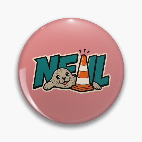 Item preview, Neil the Seal with Traffic Cone Graphic Illustration designed and sold by AbderraimArt.