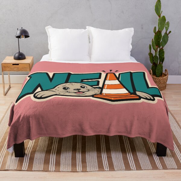 Item preview, Neil the Seal with Traffic Cone Graphic Illustration designed and sold by AbderraimArt.