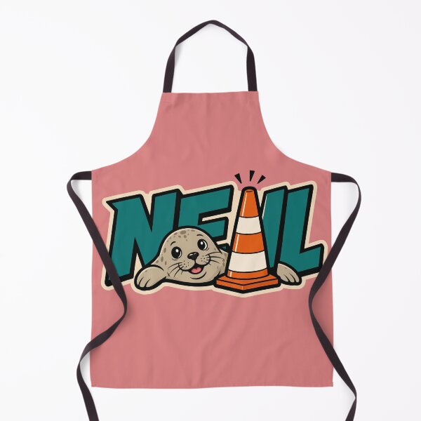 Item preview, Neil the Seal with Traffic Cone Graphic Illustration designed and sold by AbderraimArt.