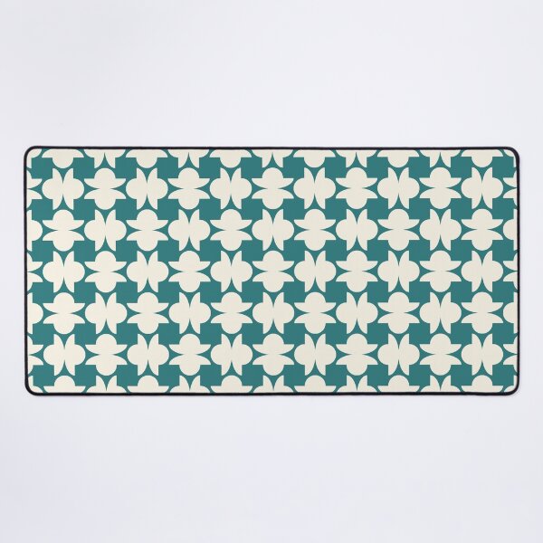 Item preview, Teal and Cream Mid Century Modern Geometric Pattern designed and sold by Anna Studio Co.