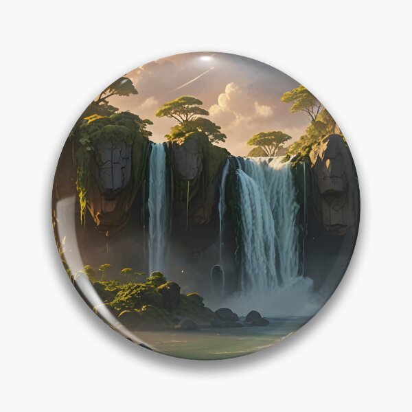 Item preview, Waterfall Falls – Cascading Floating Islands Fantasy Art designed and sold by LittleBigGifts.