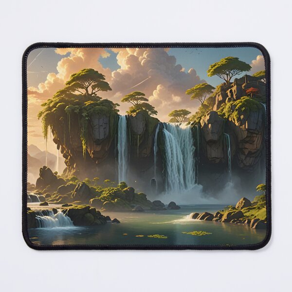 Item preview, Waterfall Falls – Cascading Floating Islands Fantasy Art designed and sold by LittleBigGifts.