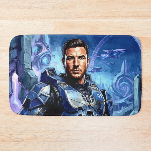 Item preview, Halo Retro Sci-Fi Master Chief John-117 Mjolnir Power Armor Tribute Art TV Show Poster designed and sold by Art's Diner.