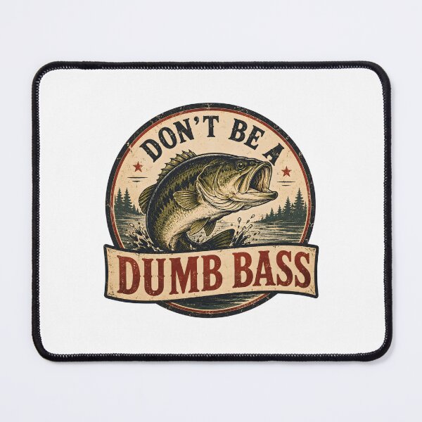 Item preview, Don't Be a Dumb Bass - Vintage Largemouth Bass Fishing Logo Retro Angler Humor Fisherman Gift designed and sold by Dax Studio.