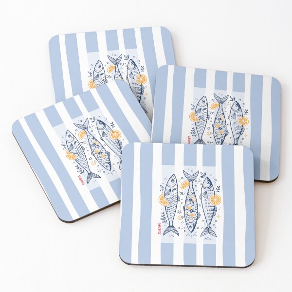 Item preview, Sardines — Retro Mediterranean Fish Illustrated Foodie designed and sold by ChasingRabbit05.