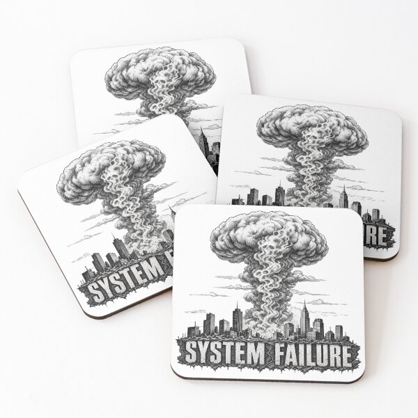 Item preview, System Failure | Dystopian Apocalypse Skull Graphic T-Shirt designed and sold by FadedFrequency.