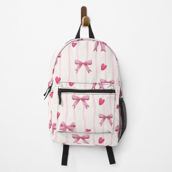 Item preview, Pink Coquette Ribbon Bow and Hearts Seamless Pattern designed and sold by StoriesInGrain.