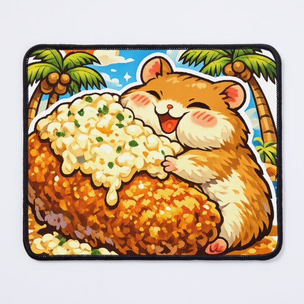 Item preview, Giant Chicken Nanban Hamster Sticker | Cute Japanese Food Kawaii Animal Design designed and sold by kawaii animal store (in Japan).