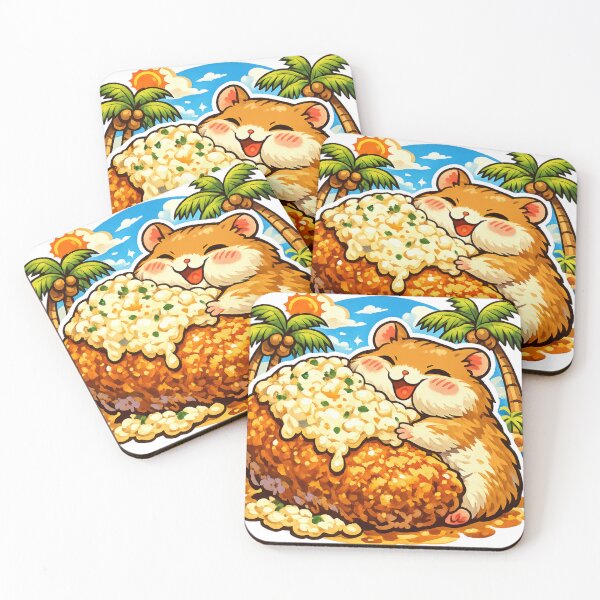 Item preview, Giant Chicken Nanban Hamster Sticker | Cute Japanese Food Kawaii Animal Design designed and sold by kawaii animal store (in Japan).