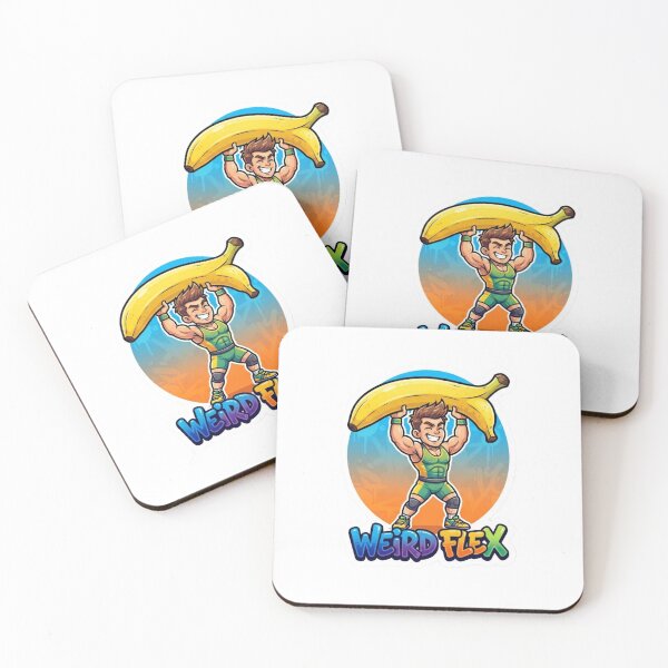 Item preview, Banana Weightlifting Cartoon Sticker designed and sold by Imaginarium of Chaos falcon88 .