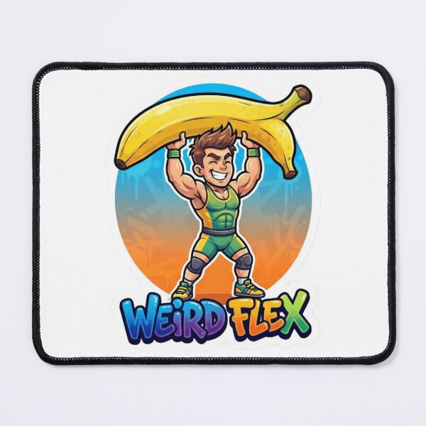 Item preview, Banana Weightlifting Cartoon Sticker designed and sold by Imaginarium of Chaos falcon88 .