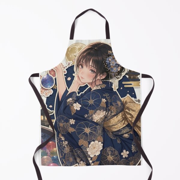 Item preview, Blue Yukata Lady - kawaii version designed and sold by Japanese Vibes.