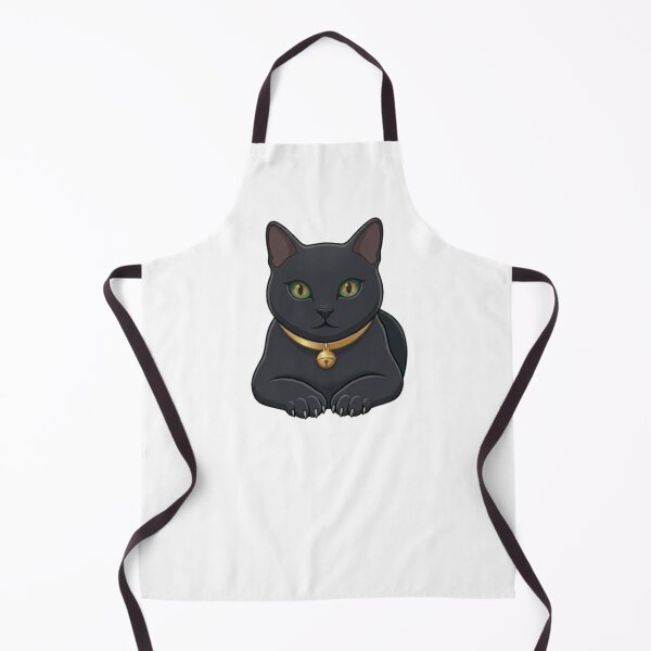 Item preview, Cute Black Cat with Green Eyes and Gold Collar Bell designed and sold by Northern Glow Art.