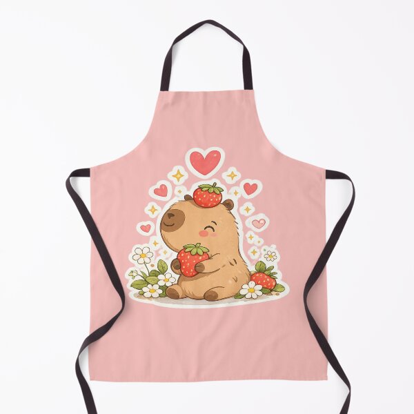 Item preview, Cute Strawberry Capybara Kawaii Spring Design designed and sold by Hibiskusmond.