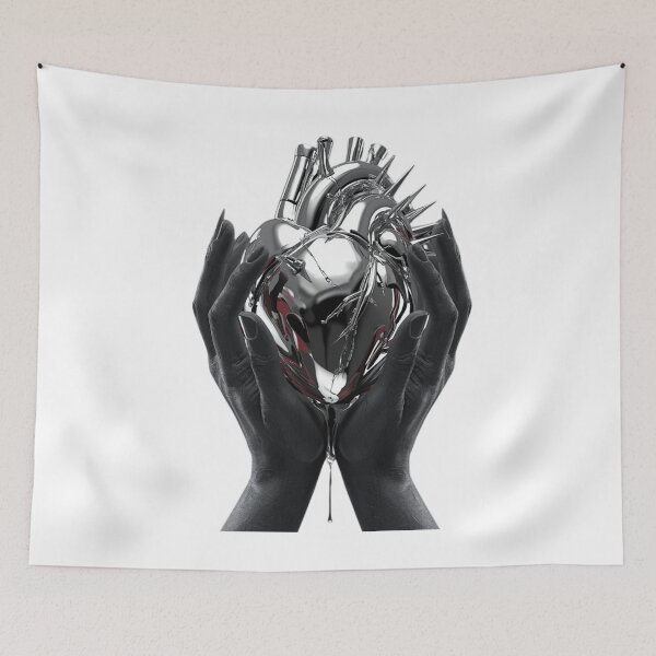 Item preview, Spiked Chrome Heart & Scratched Hands - Y2K Cyber Grunge designed and sold by BMAMED2001.