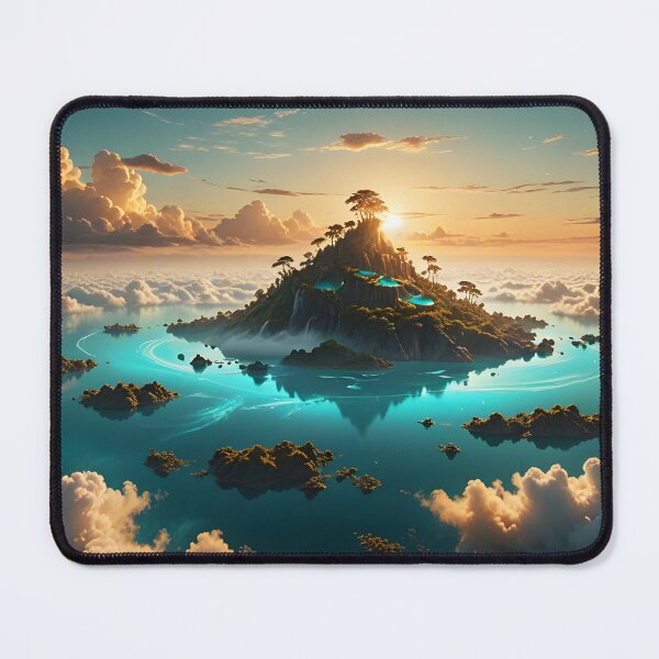 Item preview, The Blue Lagoon – Glowing Turquoise Floating Island Art designed and sold by LittleBigGifts.