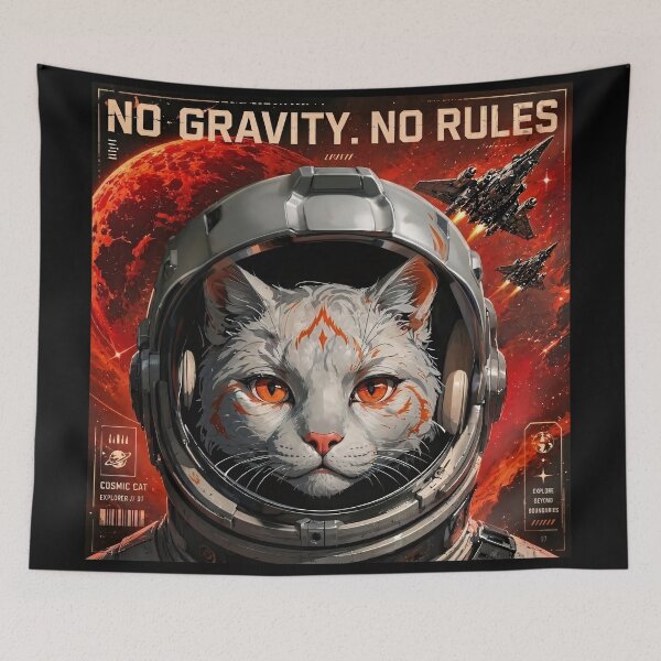 Item preview, No Gravity. No Rules - Space Cat designed and sold by thirtyonestars.