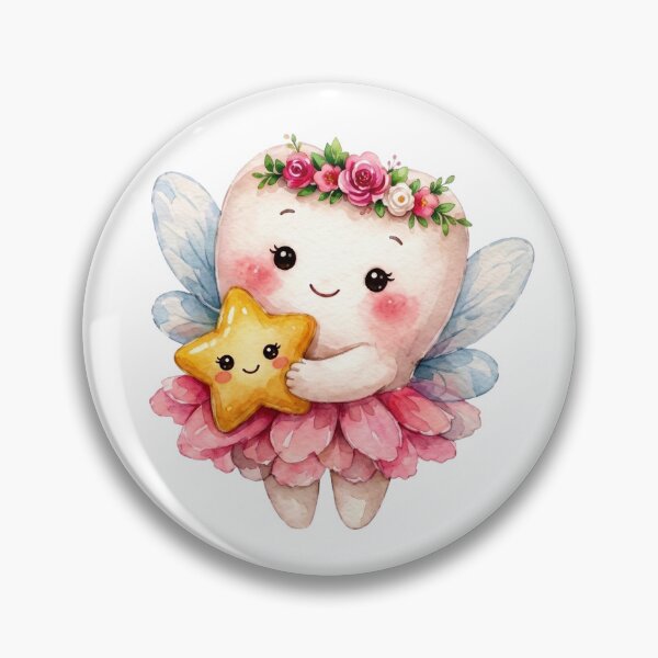 Item preview, Cute Tooth Fairy Holding a Star | Watercolor Fairy Tooth designed and sold by Mommy-Smile.
