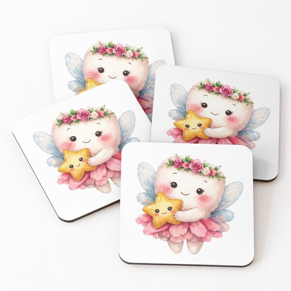 Item preview, Cute Tooth Fairy Holding a Star | Watercolor Fairy Tooth designed and sold by Mommy-Smile.