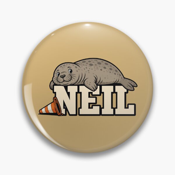 Item preview, Neil the Seal Resting atop Typography Vector Art designed and sold by AbderraimArt.