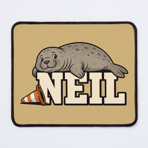 Item preview, Neil the Seal Resting atop Typography Vector Art designed and sold by AbderraimArt.