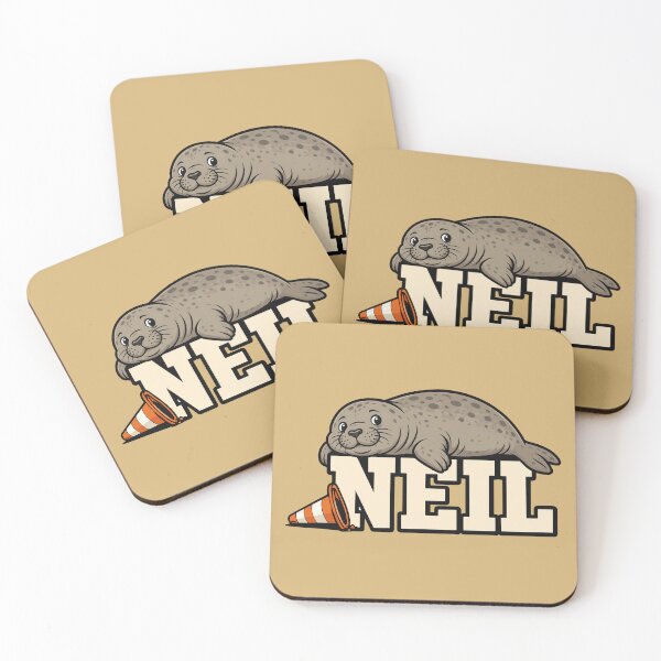 Item preview, Neil the Seal Resting atop Typography Vector Art designed and sold by AbderraimArt.