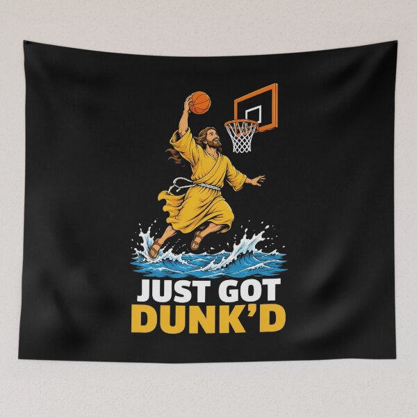 Item preview, Just Got Dunked Funny Baptism Jesus Playing Basketball designed and sold by OlakunleOloroz.