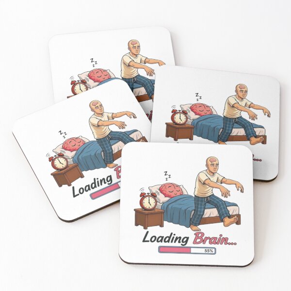 Item preview, Loading Brain Funny Sleepwalking Man Morning Humor Illustration designed and sold by Northern Glow Art.