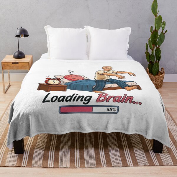 Item preview, Loading Brain Funny Sleepwalking Man Morning Humor Illustration designed and sold by Northern Glow Art.