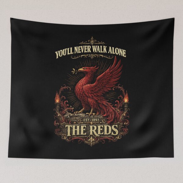 Item preview, Vintage Liverpool Phoenix – You'll Never Walk Alone – The Reds Est. 1892 Gothic Football Art designed and sold by WildTrace.