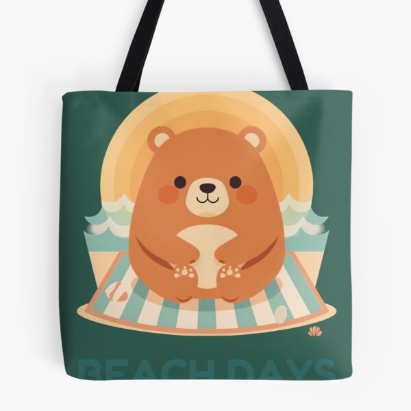 Item preview, Beach Days Bear Funny Kawaii Quote Cute Animal T-Shirt designed and sold by WrongGift.