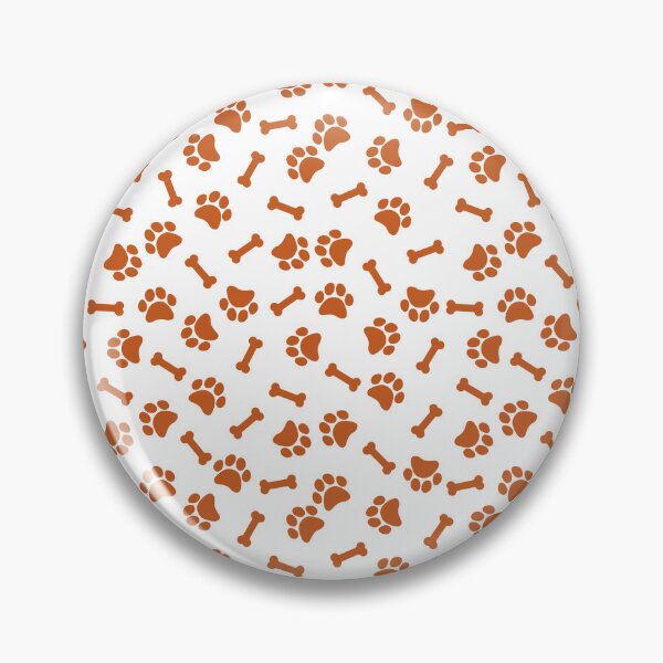 Item preview, White And Burnt Orange Dog Paw And Bone Pattern designed and sold by pattern-archive.