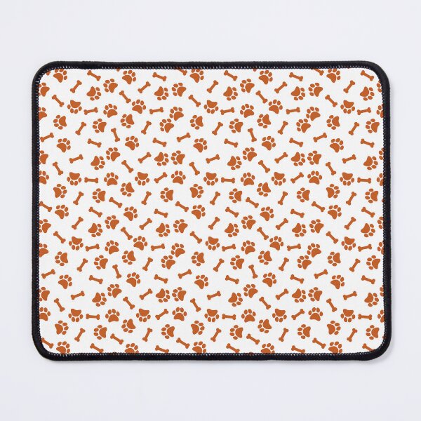 Item preview, White And Burnt Orange Dog Paw And Bone Pattern designed and sold by pattern-archive.