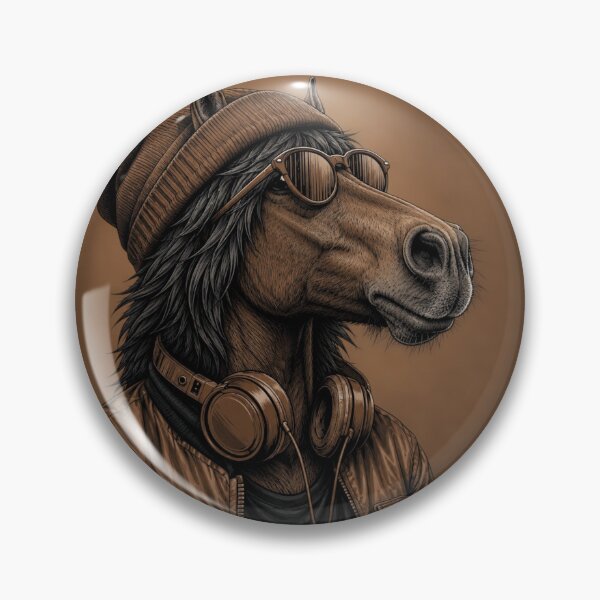 Item preview, Stylish Horse with Beanie, Glasses, and Headphones designed and sold by behappyandrelax.
