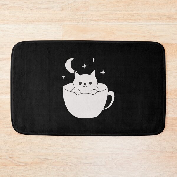 Item preview, Coffee cat, aesthetic moonlight kitten illustration designed and sold by LeshanArt.