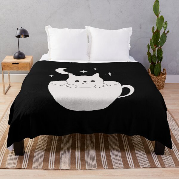 Item preview, Coffee cat, aesthetic moonlight kitten illustration designed and sold by LeshanArt.