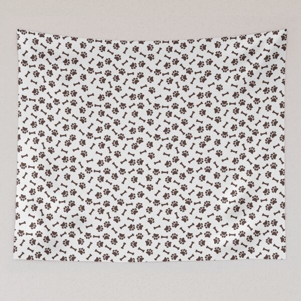Item preview, White And Chocolate Dog Paw And Bone Pattern designed and sold by pattern-archive.