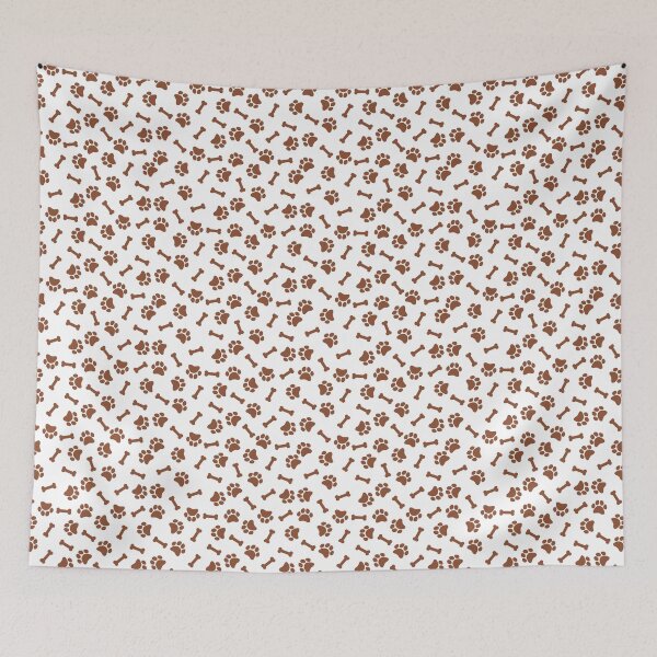 Item preview, White And Copper Dog Paw And Bone Pattern designed and sold by pattern-archive.