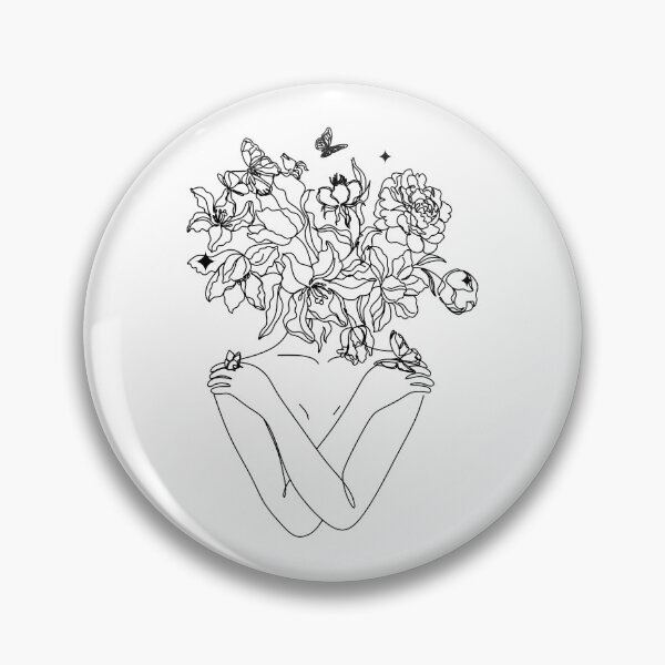 Item preview, Minimalist Woman Line Art Floral Design designed and sold by PaniKoszulkaD.